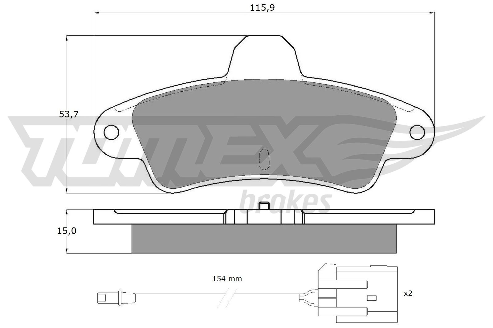 Sada brzdových platničiek kotúčovej brzdy TOMEX Brakes